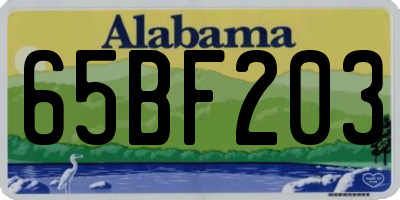 AL license plate 65BF203