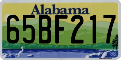 AL license plate 65BF217