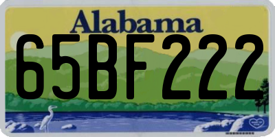 AL license plate 65BF222
