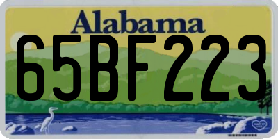 AL license plate 65BF223