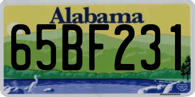 AL license plate 65BF231