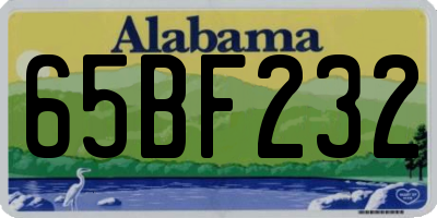 AL license plate 65BF232