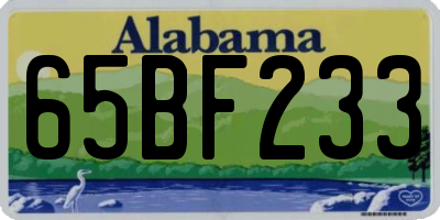 AL license plate 65BF233