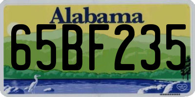 AL license plate 65BF235