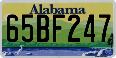 AL license plate 65BF247