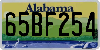 AL license plate 65BF254