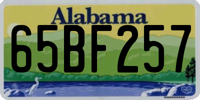 AL license plate 65BF257