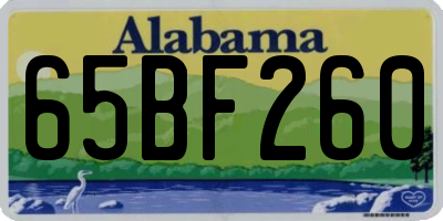 AL license plate 65BF260