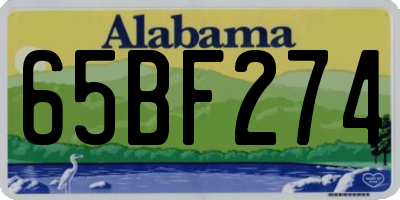 AL license plate 65BF274