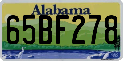 AL license plate 65BF278