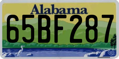AL license plate 65BF287