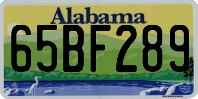 AL license plate 65BF289