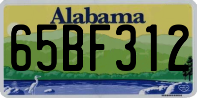 AL license plate 65BF312