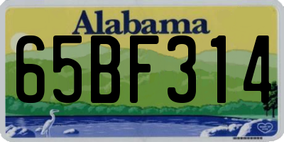 AL license plate 65BF314