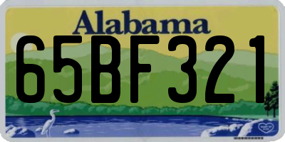 AL license plate 65BF321