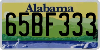AL license plate 65BF333