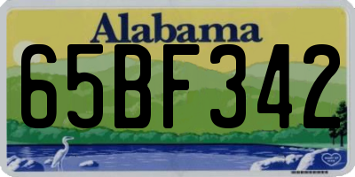 AL license plate 65BF342