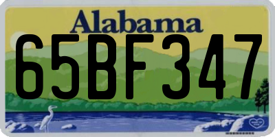 AL license plate 65BF347