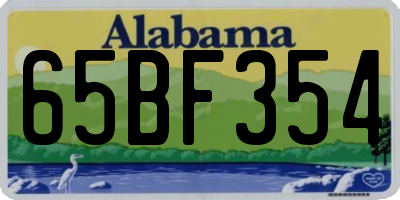 AL license plate 65BF354