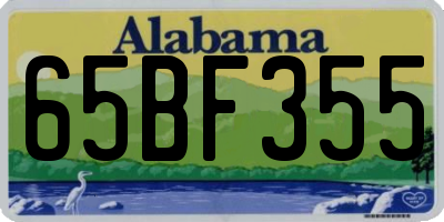 AL license plate 65BF355