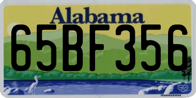 AL license plate 65BF356