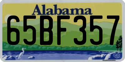 AL license plate 65BF357
