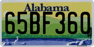 AL license plate 65BF360