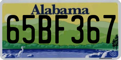 AL license plate 65BF367