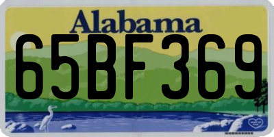 AL license plate 65BF369