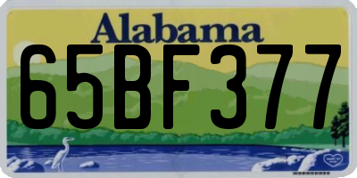 AL license plate 65BF377