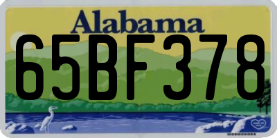 AL license plate 65BF378