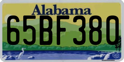AL license plate 65BF380