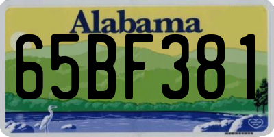 AL license plate 65BF381