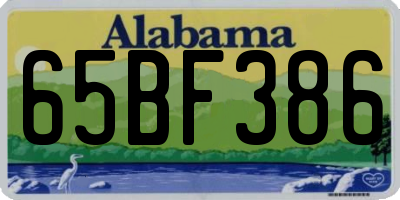 AL license plate 65BF386