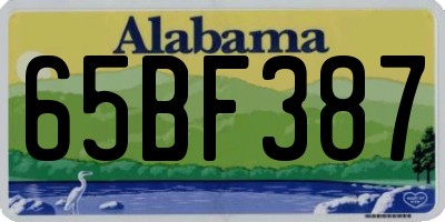 AL license plate 65BF387