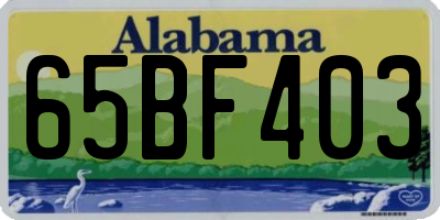 AL license plate 65BF403
