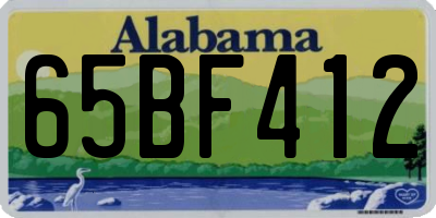AL license plate 65BF412