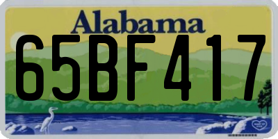 AL license plate 65BF417