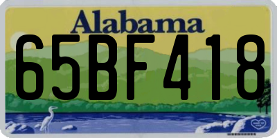 AL license plate 65BF418