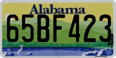 AL license plate 65BF423