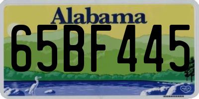 AL license plate 65BF445
