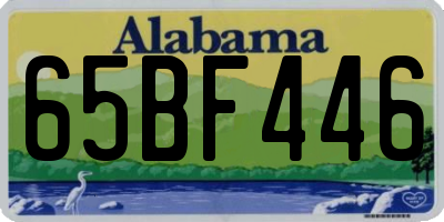 AL license plate 65BF446