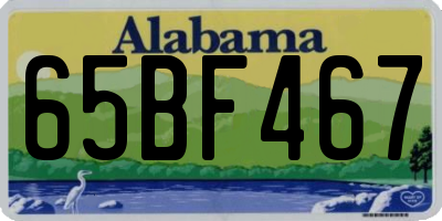 AL license plate 65BF467