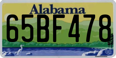 AL license plate 65BF478