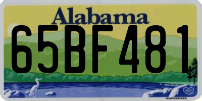 AL license plate 65BF481
