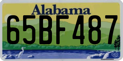 AL license plate 65BF487