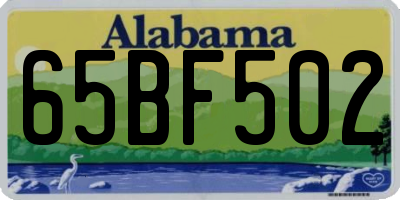 AL license plate 65BF502