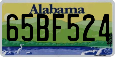AL license plate 65BF524