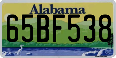 AL license plate 65BF538
