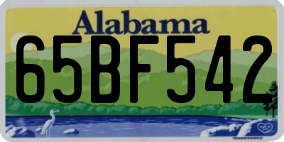AL license plate 65BF542